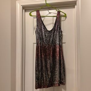 Sequence dress silver and pinkish